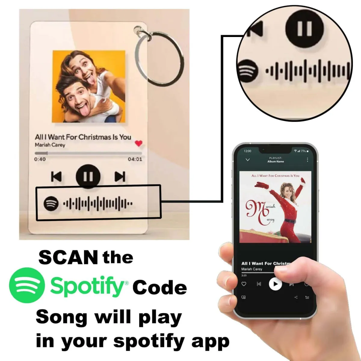 Transparent Spotify Keychain  photo 2