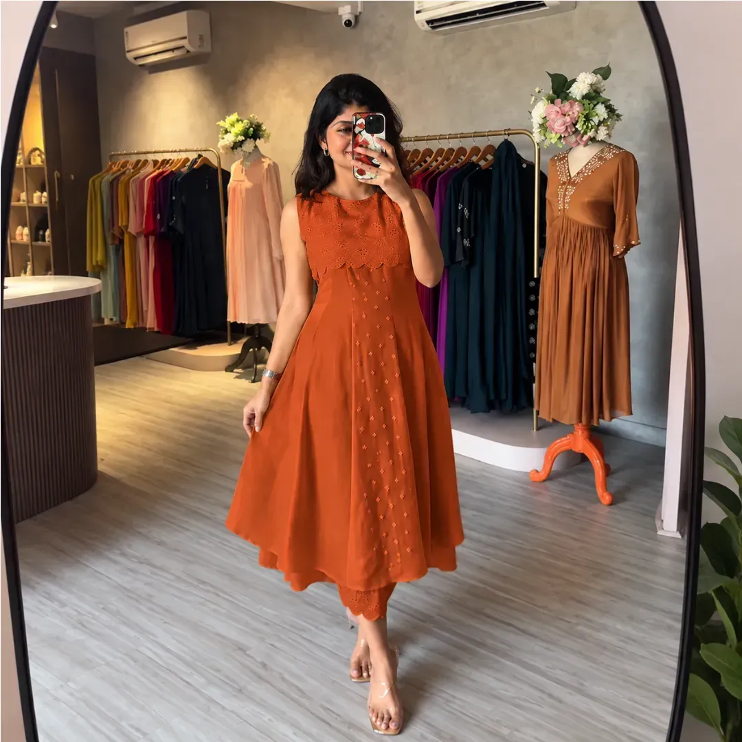 NARACHI TEXWORLD Embroidered Art Silk Straight photo 2