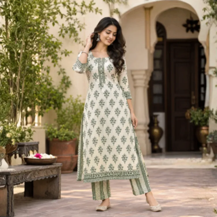 Rose Petal Floral Kurta Set photo 2