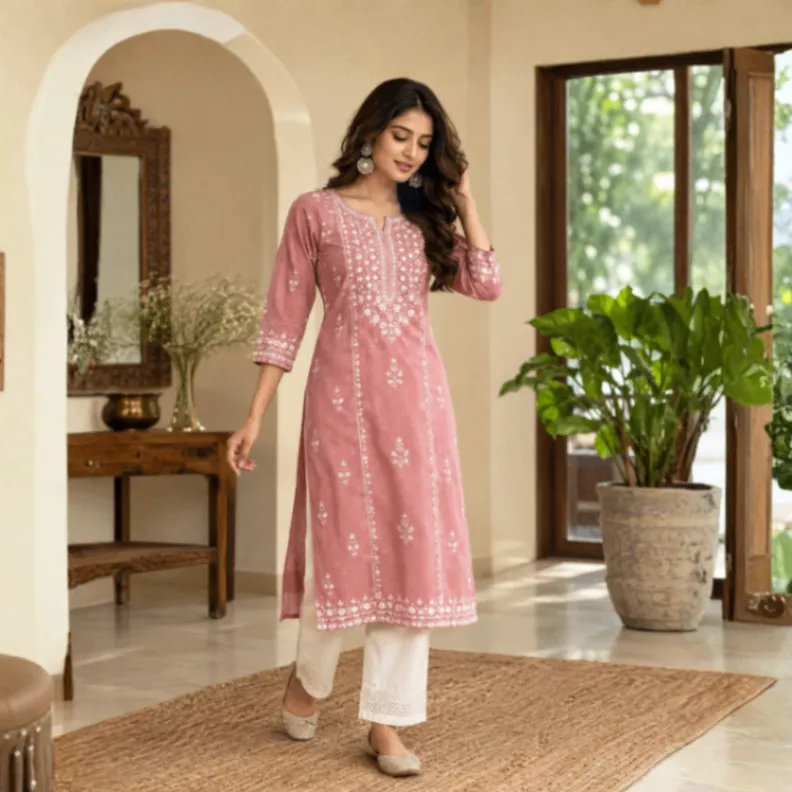 Rose Petal Floral Kurta Set photo 4