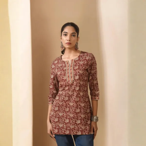 JSIMAR Printed Viscose Rayon Straight Kurta for Women (Multicolor)