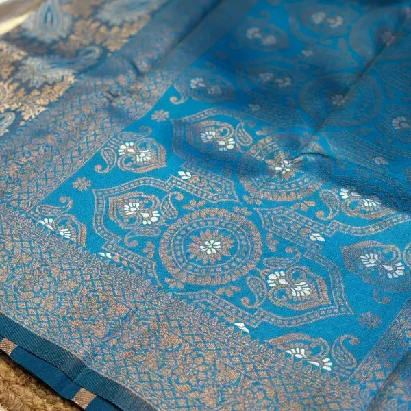 SOFTSILK SAREES DARK BLUE  photo 1
